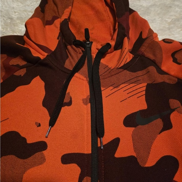 Nike Dri Fit Men’s Orange and Brown Camouflage Sweatshirt Hoodie Size XL EUC - Picture 6 of 9
